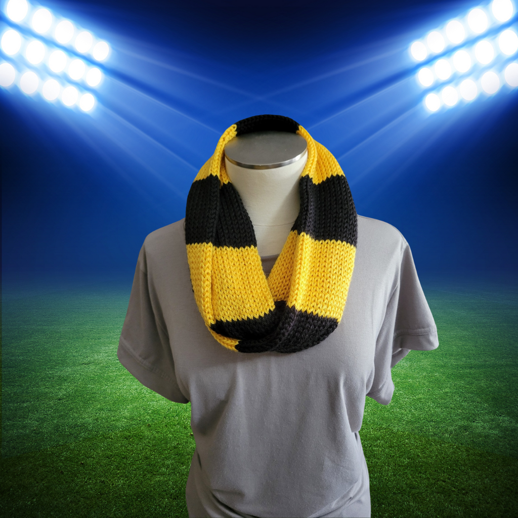 Team Spirit - Black/Gold Country Craft Barn Infinity Scarf (SC-1029)