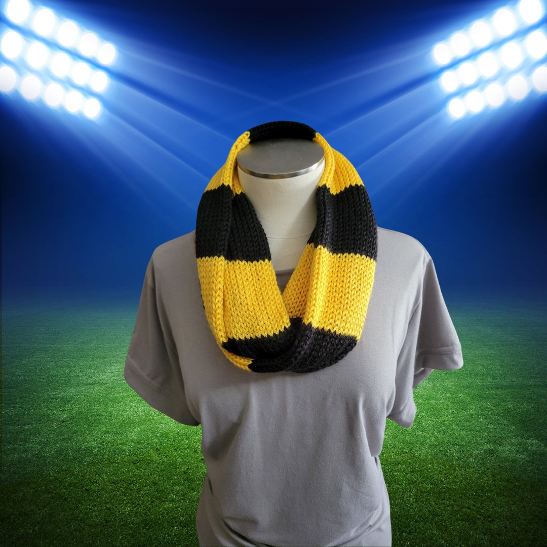 Team Spirit - Black/Gold Country Craft Barn Infinity Scarf (SC-1029)