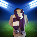 Team Spirit - Purple/White Country Craft Barn Pom Pom Scarf (SC-1037)