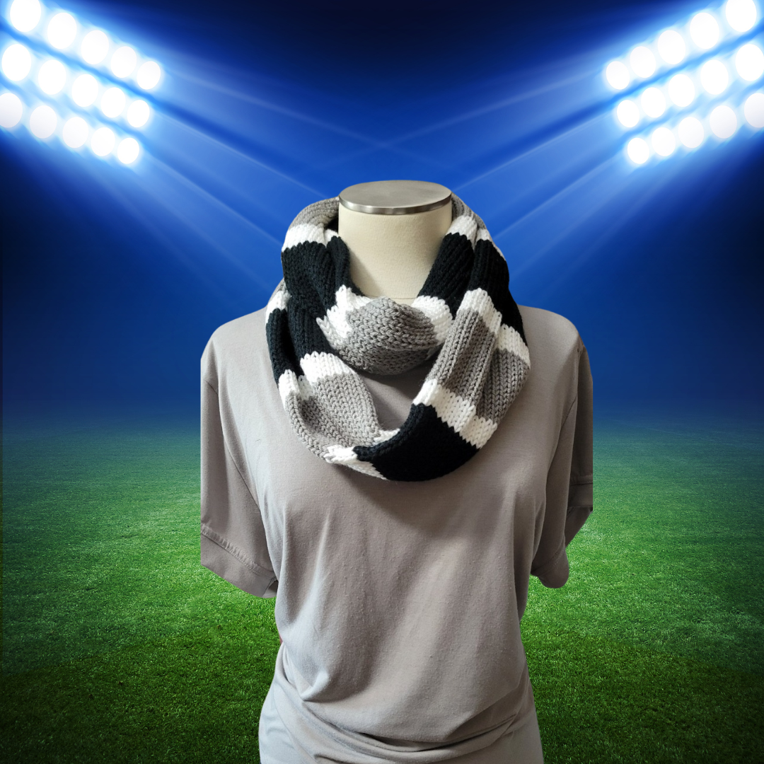 Team Spirit - Gray/Black Country Craft Barn Infinity Scarf (SC-1039)