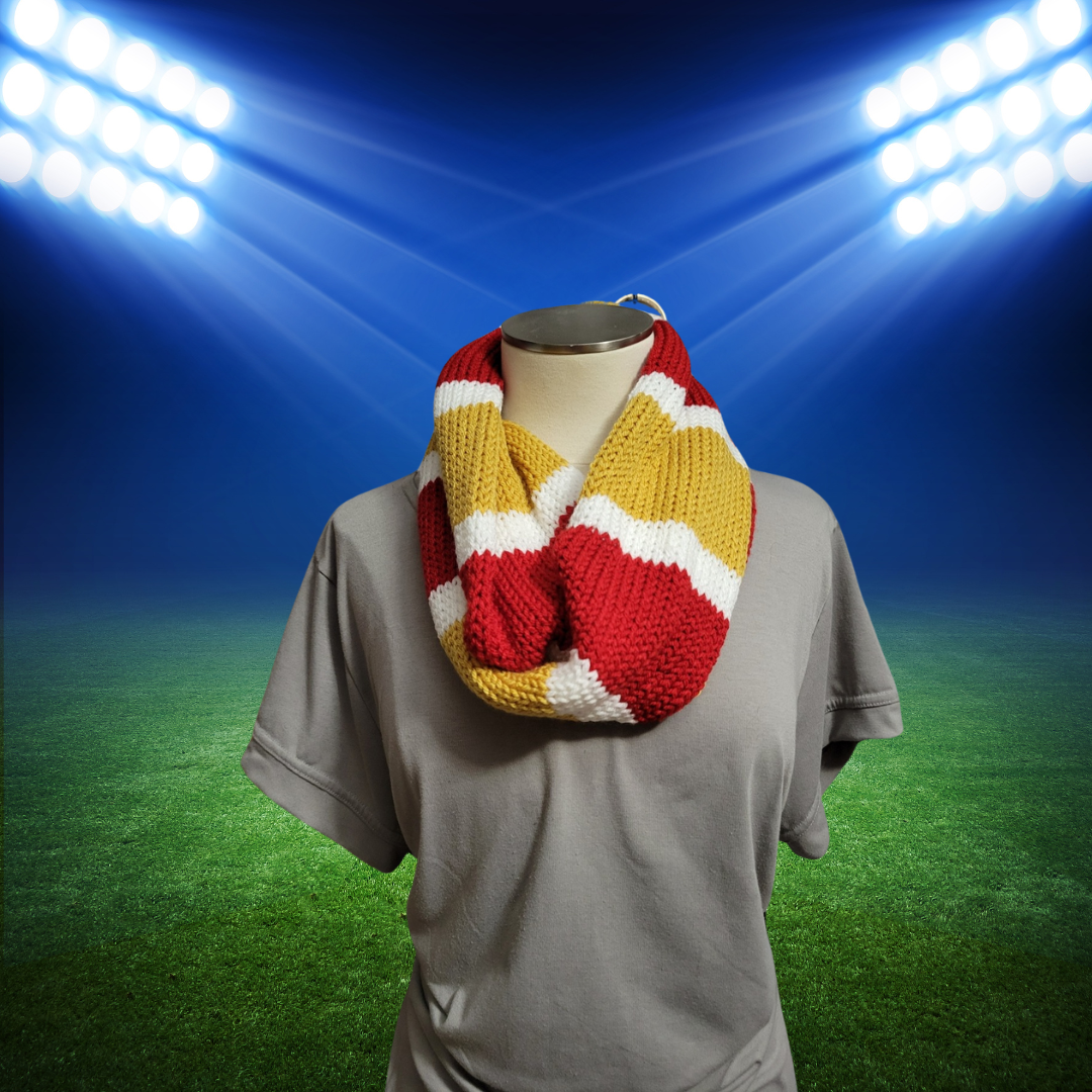 Team Spirit - Red/Gold/White Country Craft Barn Infinity Scarf (SC-1032)