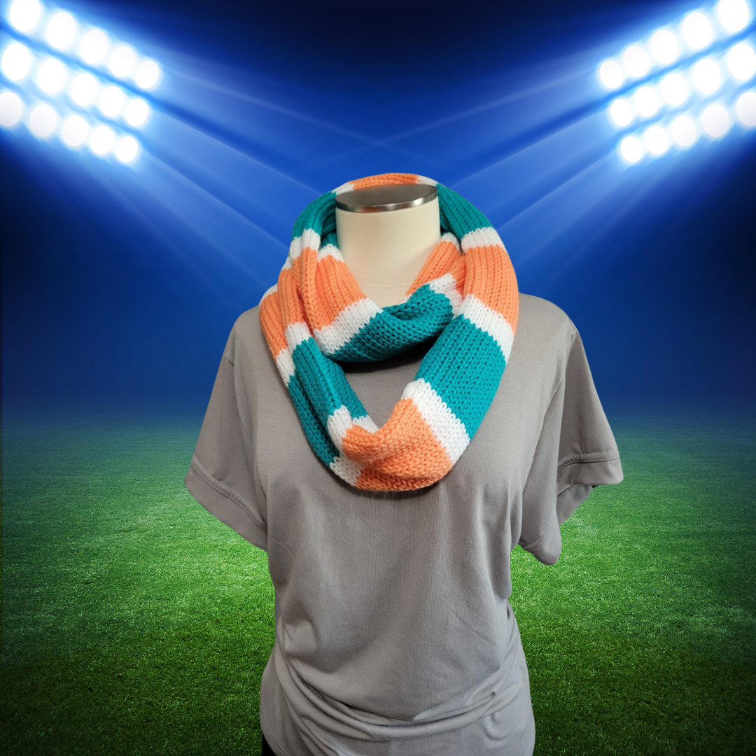 Team Spirit - Teal/Orange Country Craft Barn Infinity Scarf (SC-1035)