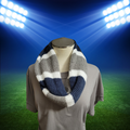 Team Spirit - Gray/Dk Denim Blue Country Craft Barn Infinity Scarf (SC-1036)