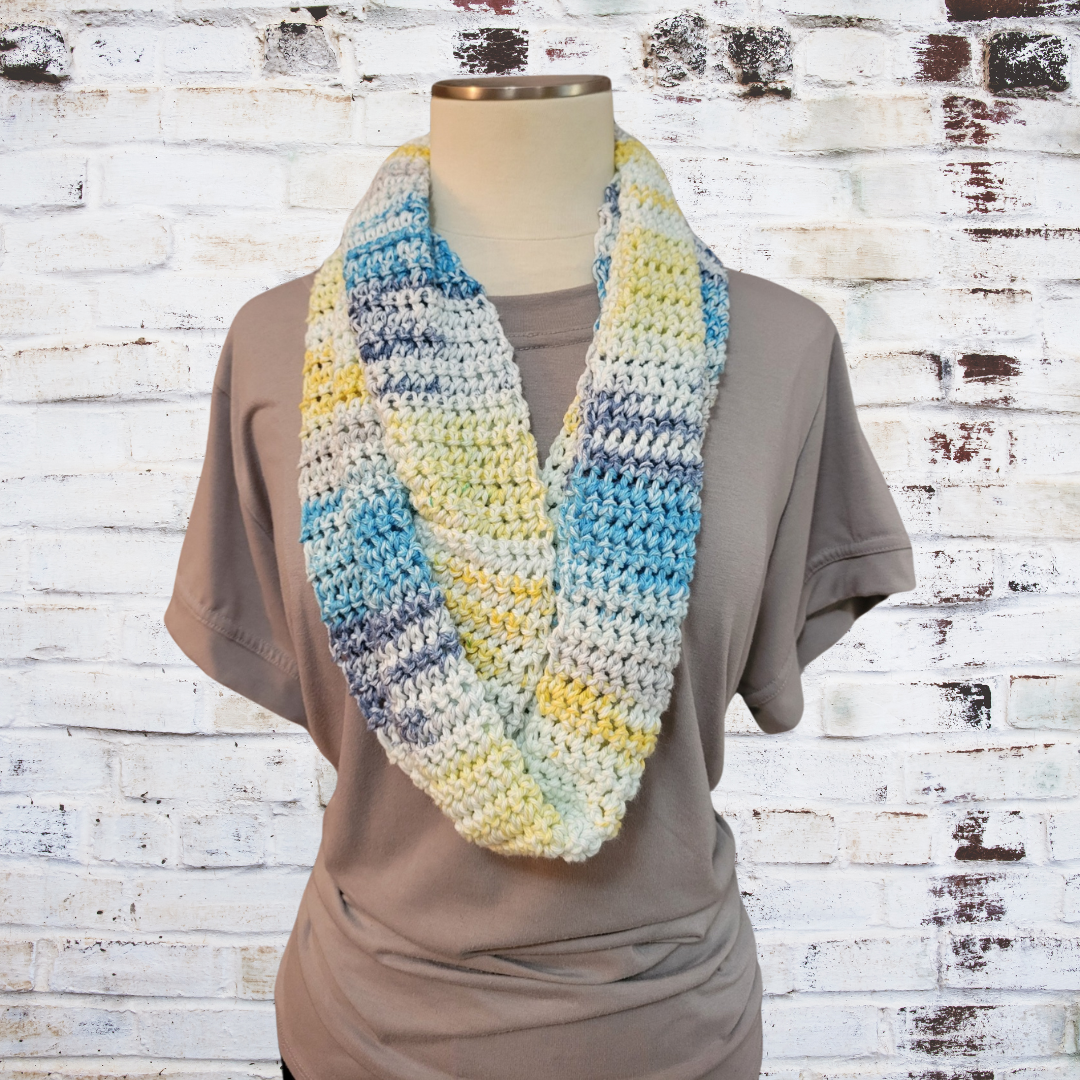 Sunny Denim - Yellow/Blue Country Craft Barn Scarf (SC-1010)