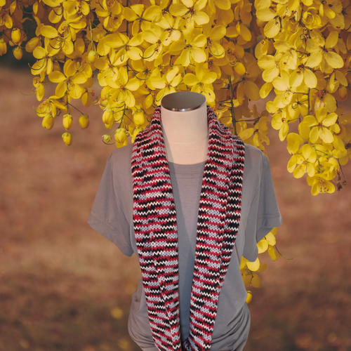 Buffalo Hill - Black/Red/Gray Country Craft Barn Infinity Scarf (KS-1042)