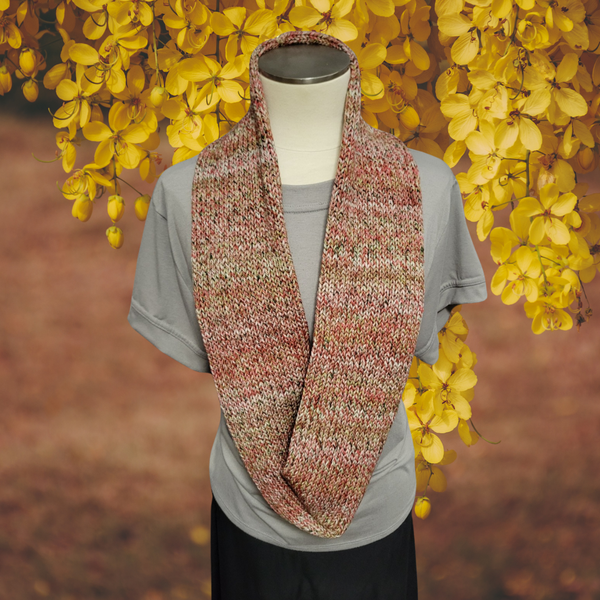 Spiced Wine - Multi Colored Country Craft Barn Infinity Scarf (#1025)