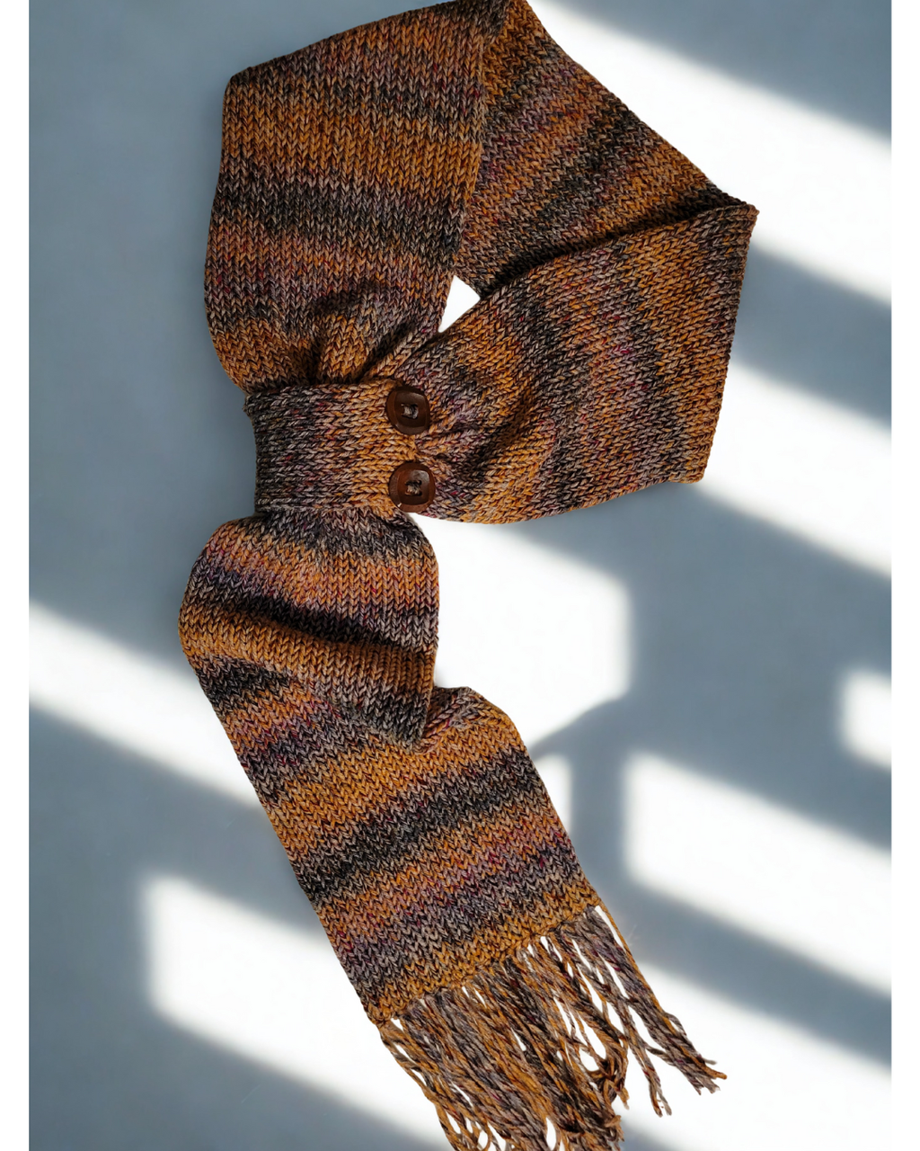 Button Tab Scarf - Daybreak Country Craft Barn (SC-1016)