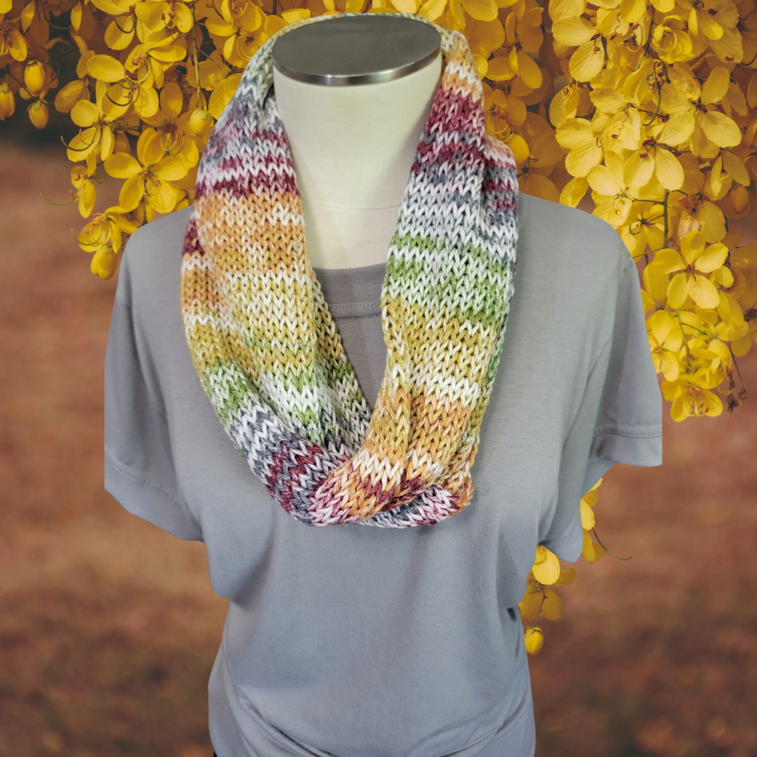 Cinnamon Cedar - Multi Colored Country Craft Barn Infinity Scarf (SC-1023)