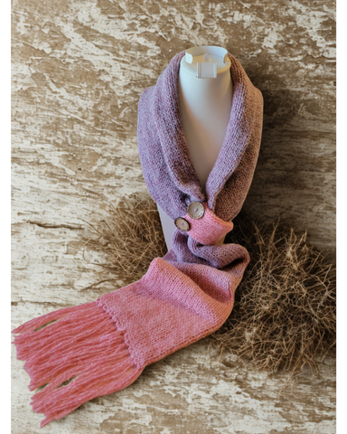 Button and Loop - Beet Red/Purple Country Craft Barn Scarf (KS-1017)