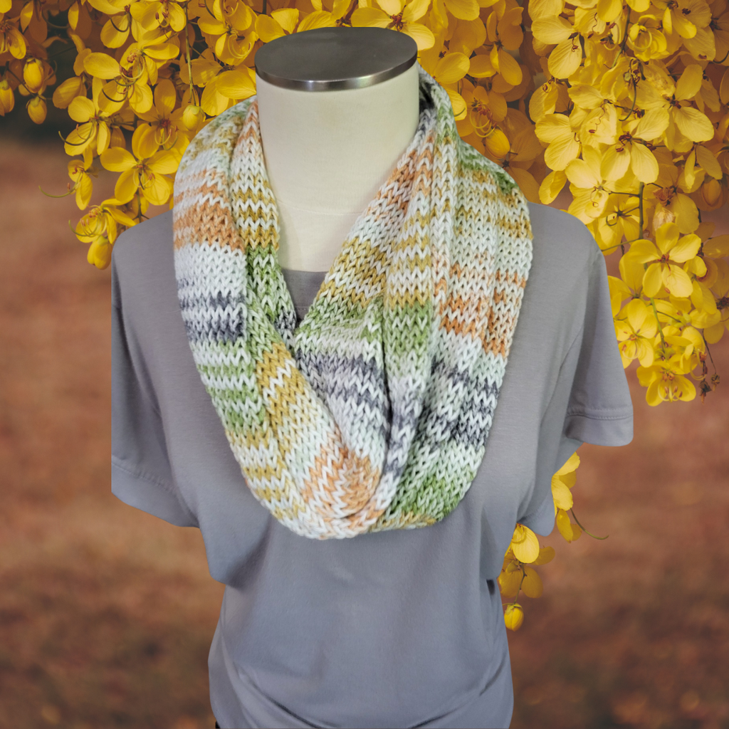 Harvest Hues - Multi Colored Country Craft Barn Infinity Scarf (SC-1021)