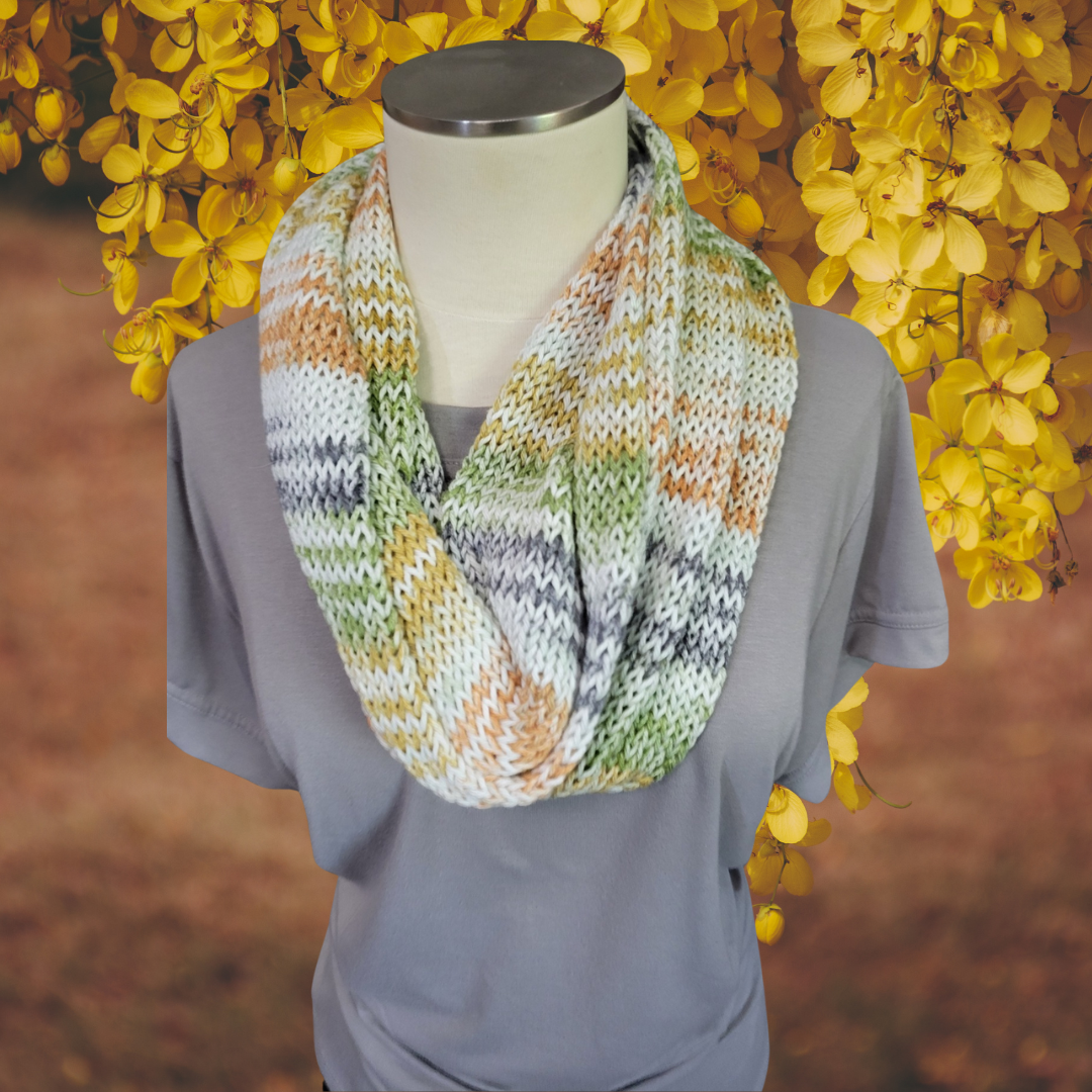 Harvest Hues - Multi Colored Country Craft Barn Infinity Scarf (SC-1021)