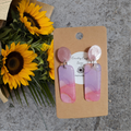 Water Color Wonder - Pink Country Craft Barn Earrings (#297)