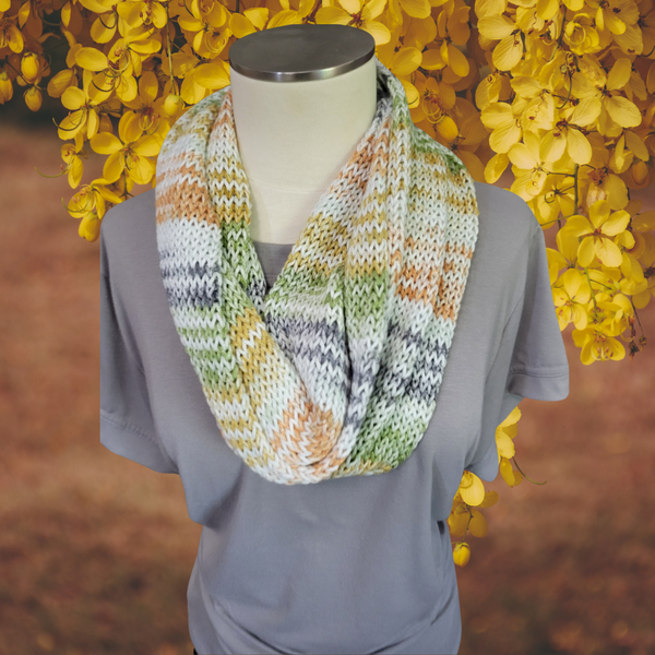 Harvest Hues - Multi Colored Country Craft Barn Infinity Scarf (#1021)