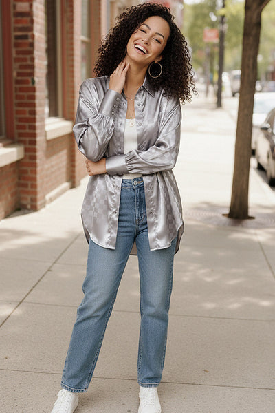 Downtown Glow Checkered Top