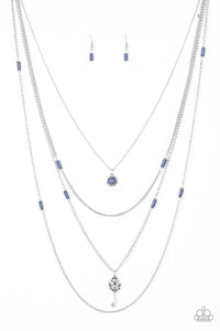 Key Keynote - Blue Necklace - Paparazzi Accessories (PZ-1122)