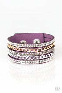 Paparazzi Fashion Fiend Purple Single Wrap Snap Bracelet (W118)