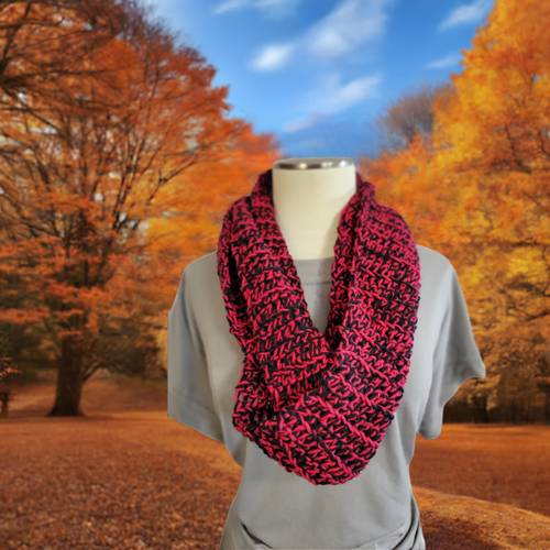 Black and Red Dream - Country Craft Barn Infinity Scarf (KS-1003)