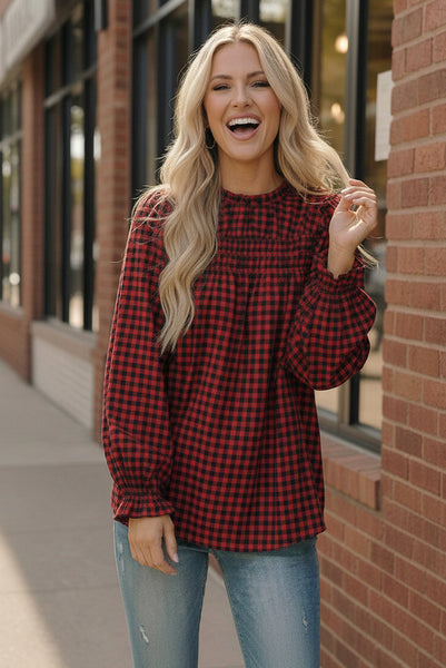 Wildwood Check Red Smock