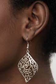 Your Vine Or Mine - Silver Paparazzi Earrings (PZ-4183)
