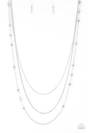 Colorful Cadence - White Paparazzi Necklace (PZ-1028)