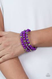 Vibrant Verve - Purple Paparazzi Bracelet (PZ-1666)