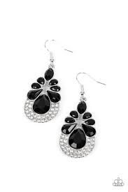 Beachfront Formal - black - Paparazzi earrings (PZ-3397)