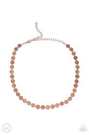 Flash Mob Flicker - Copper Disc Choker Necklace - Paparazzi (PZ-4981)