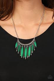 Bohemian Breeze - Green Paparazzi Necklace (PZ-5306)