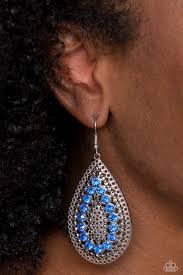 Spirited Socialite - blue - Paparazzi earrings