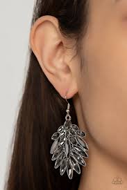 COSMIC-politan - Silver Paparazzi Earrings (PZ-1273)