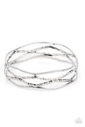 A Narrow ESCAPADE - Silver Paparazzi Bracelet (PZ-3046)