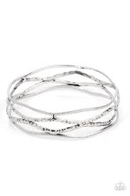 A Narrow ESCAPADE - Silver Paparazzi Bracelet (PZ-3046)