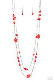 Day Trip Delights - Red  Paparazzi Necklace (PZ-4289)