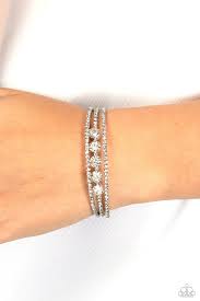 Lucid Layers - White Paparazzi Bracelet (PZ-3436)