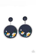 Embroidered Gardens - blue - Paparazzi earrings (PZ-5722)