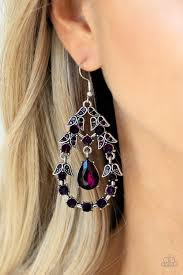Garden Decorum - Purple Paparazzi Earrings - (PZ-2419)