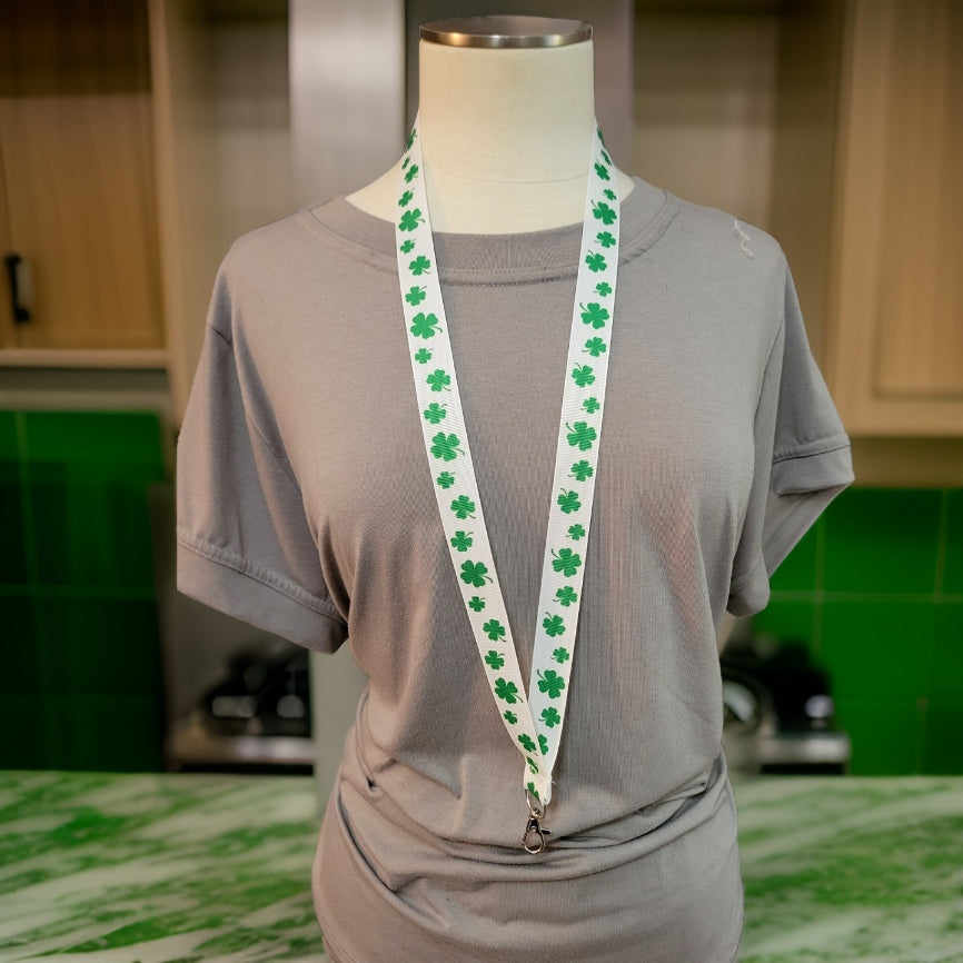 Shamrock - Green White - Country Craft Barn Lanyard (#4700)