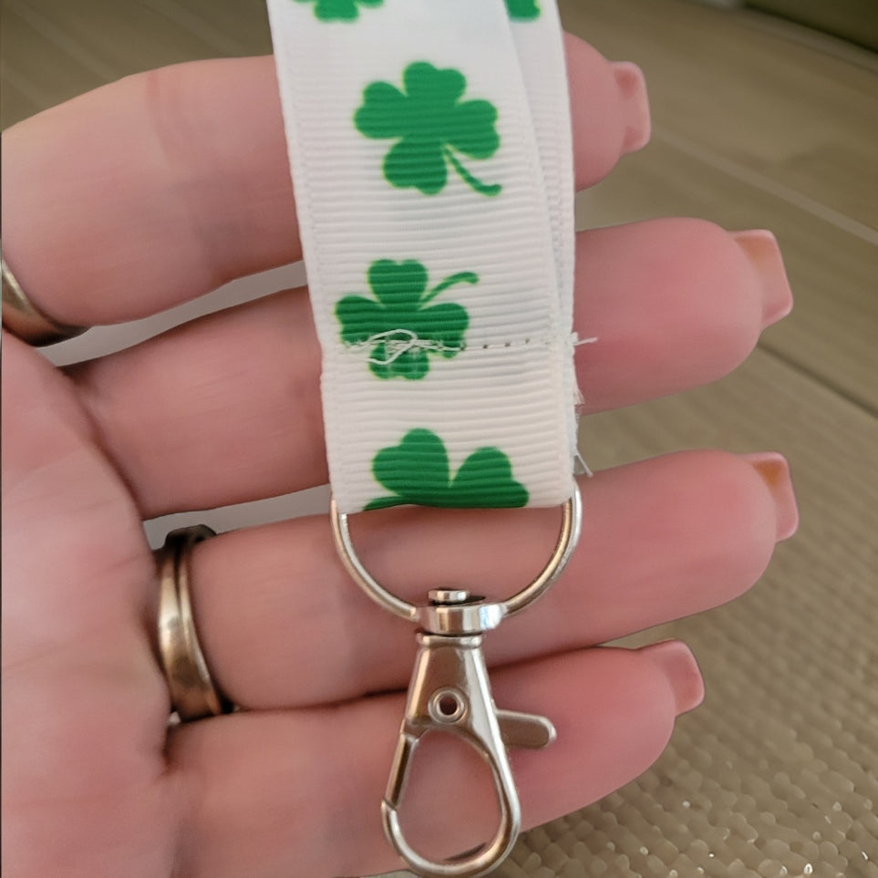 Shamrock - Green White - Country Craft Barn Lanyard (#4700)