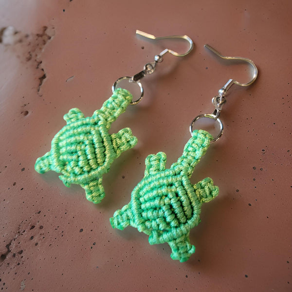 Macrame Turtles - Green Country Craft Barn Earrings (#191)