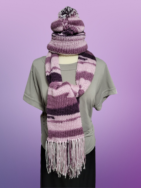 Grape Ombre - Purple Country Craft Barn Scarf Set (#3002)