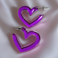 Open Hearts - Purple Country Craft Barn Hoop Earrings