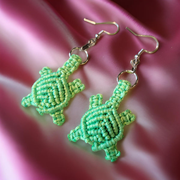 Macrame Turtles - Green Country Craft Barn Earrings (#191)