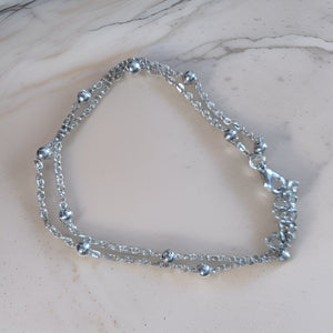 Beaded Chain - Silver Country Craft Barn Anklet (#4008)