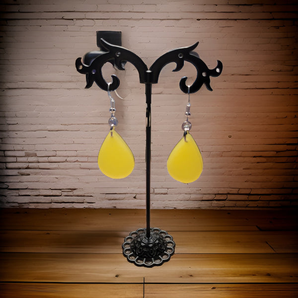 Lemonade Drops - Yellow Country Craft Barn Earrings (#119)