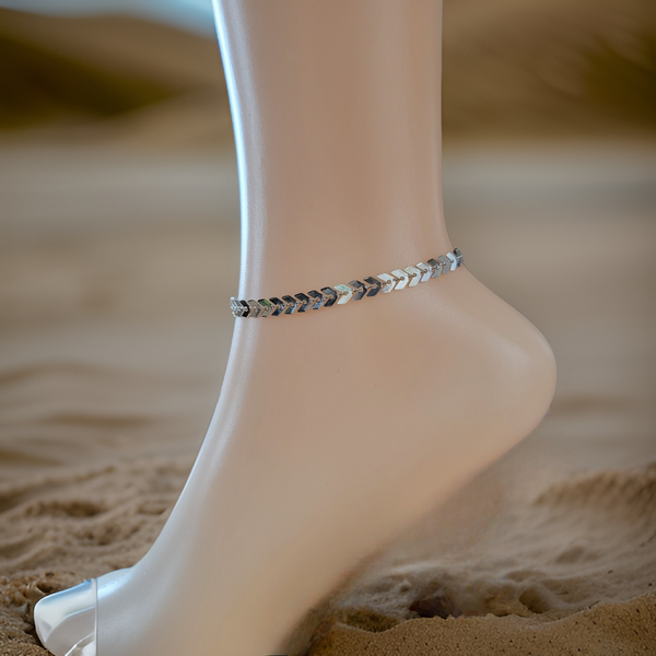 Shark Tooth - Silver Country Craft Barn Anklet (#4012)