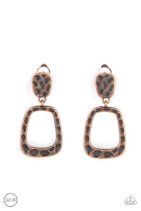 Paparazzi Playfully Primitive Copper Clip-On Earrings (PZ-5506)