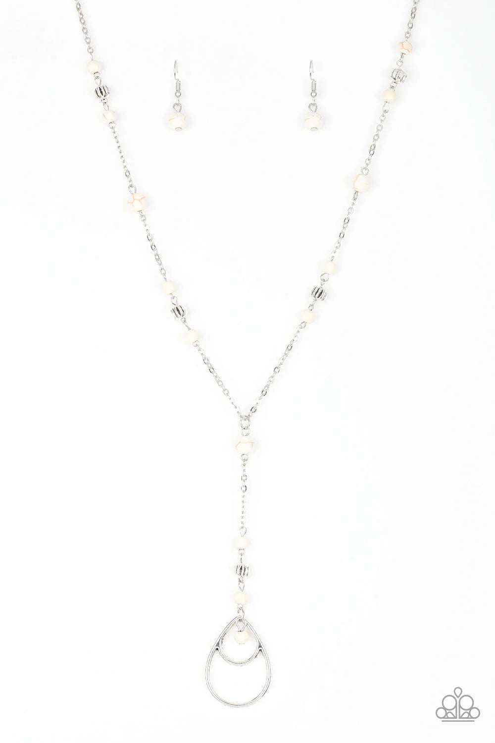 Sandstone Savannahs - White Stone and Silver Necklace (PZ-4451)