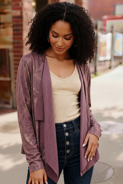 Plum Luxe Suede Cardigan
