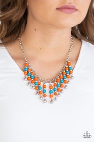 Your SUNDAES Best - Orange-Paparazzi Necklace (PZ-903)