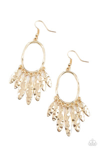 Artisan Aria - Gold Paparazzi Earrings (#3339)